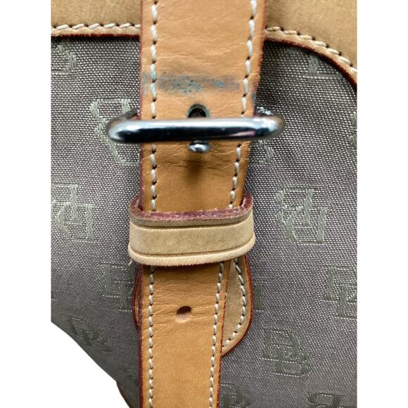 Vintage Dooney &Bourke Purse Cabriolet Monogram Shoulder Bag Two Straps Brown - Picture 13 of 14